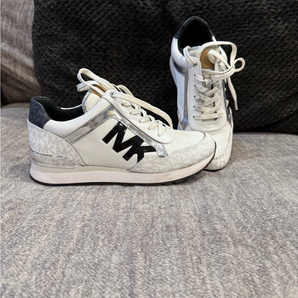 Michael Kors Black and White Slip-On Shoes